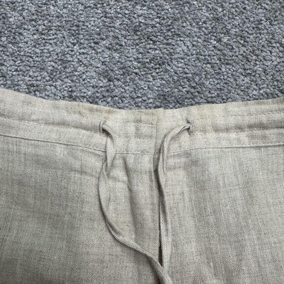 Lane Bryant Linen Wide Leg Trousers Pants Womens 14/16 Beige Elastic Waist Boho - Picture 4 of 16